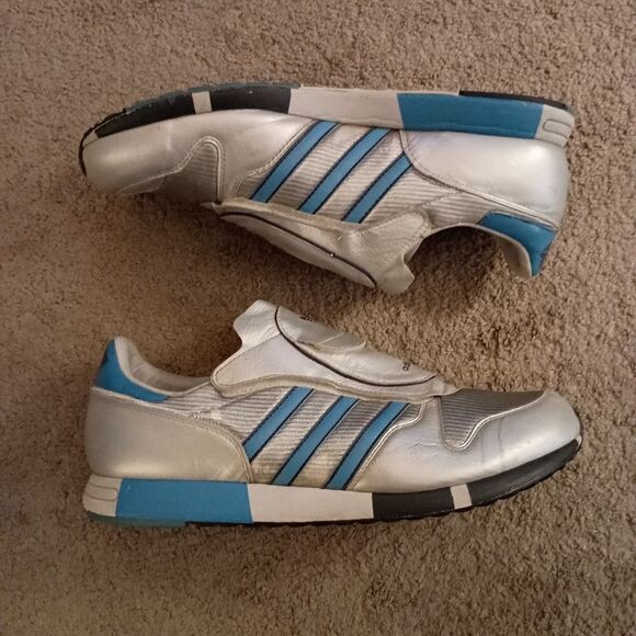 2005 ADIDAS MICROPAPER METALLIC SILVER LT BLUE MARINE WHITE 117162 MEN'S SZ 14 - Picture 1 of 8